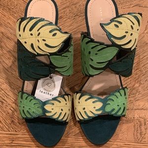 Zara Tropical Leaf Heeled Sandal